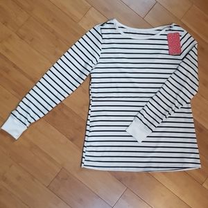 NWT Black and White Striped Nursing Shirt
